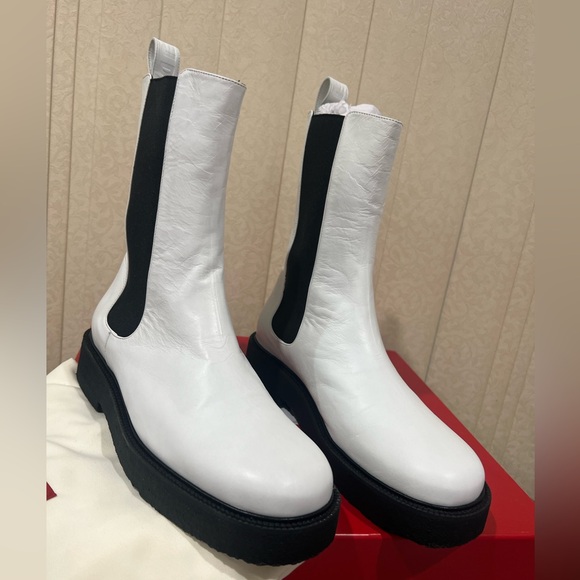 Sold NEW STAUD Palamino white Chelsea combat boots - Picture 5 of 9